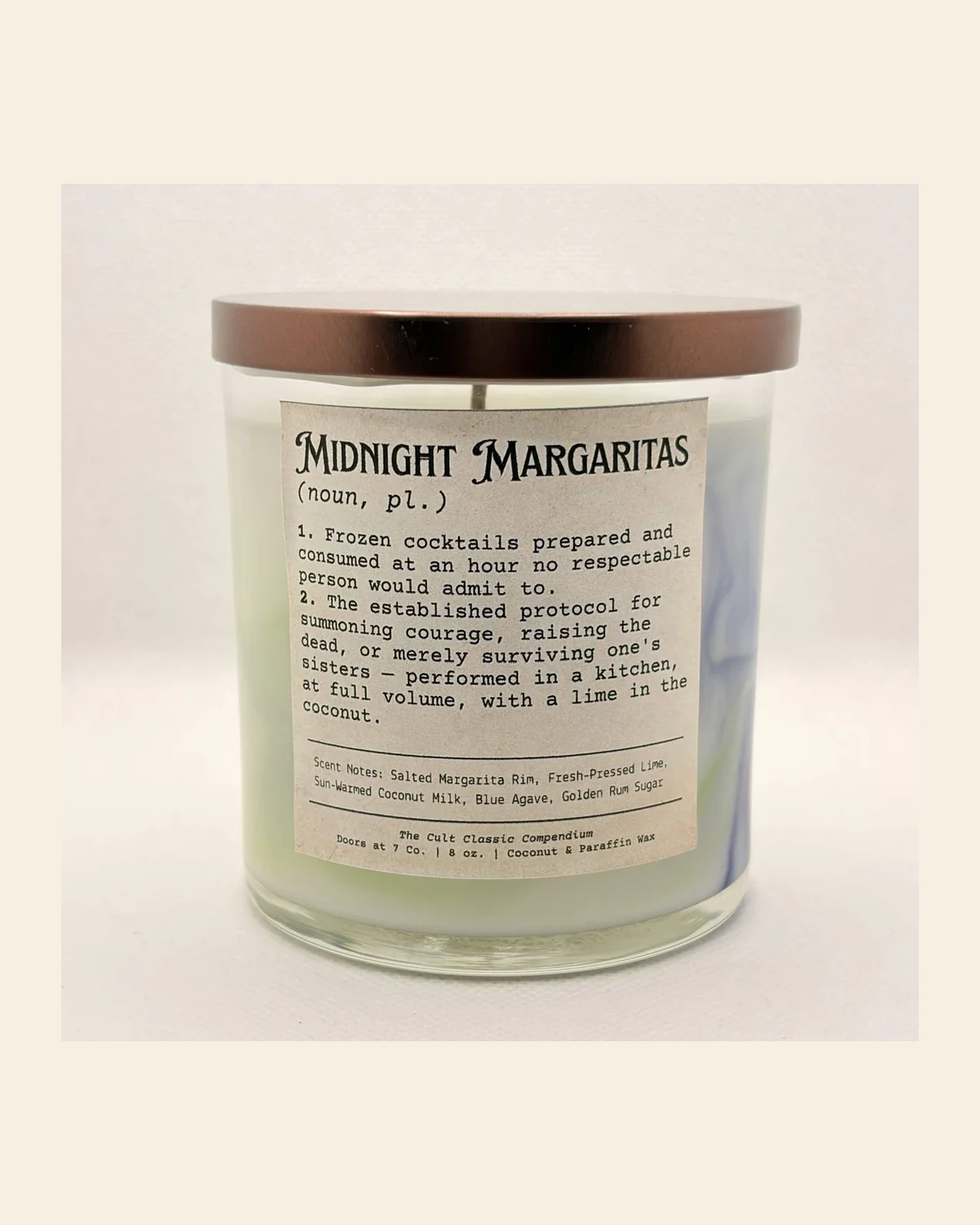 Midnight Margaritas hand-marbled candle