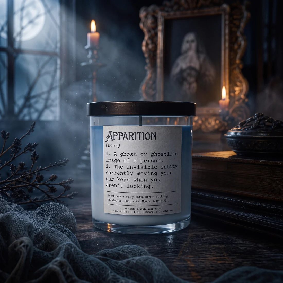 Apparition hand-marbled candle