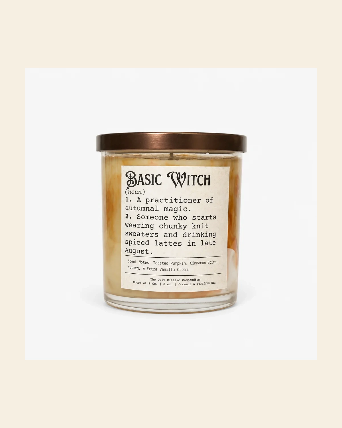 Basic Witch hand-marbled candle