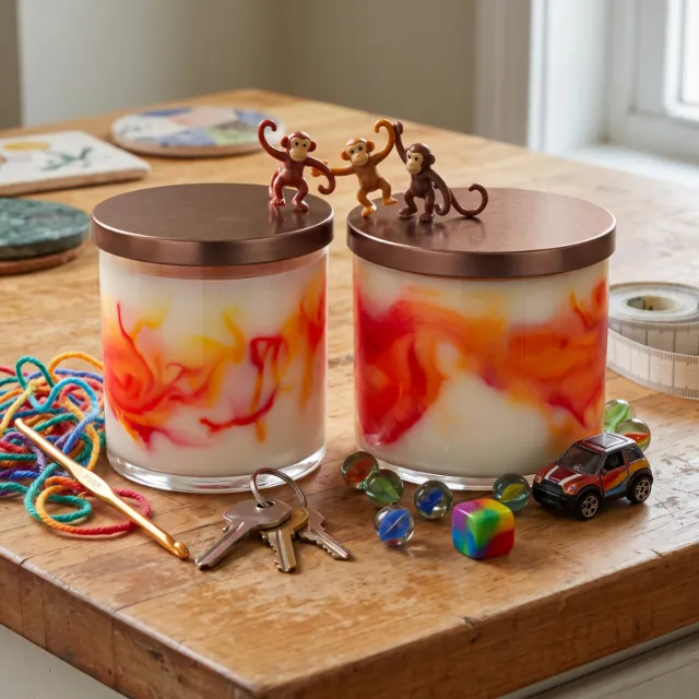 Shenanigans hand-marbled candle