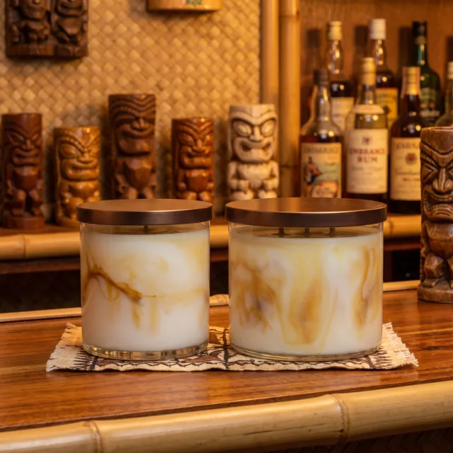 Brouhaha hand-marbled candle
