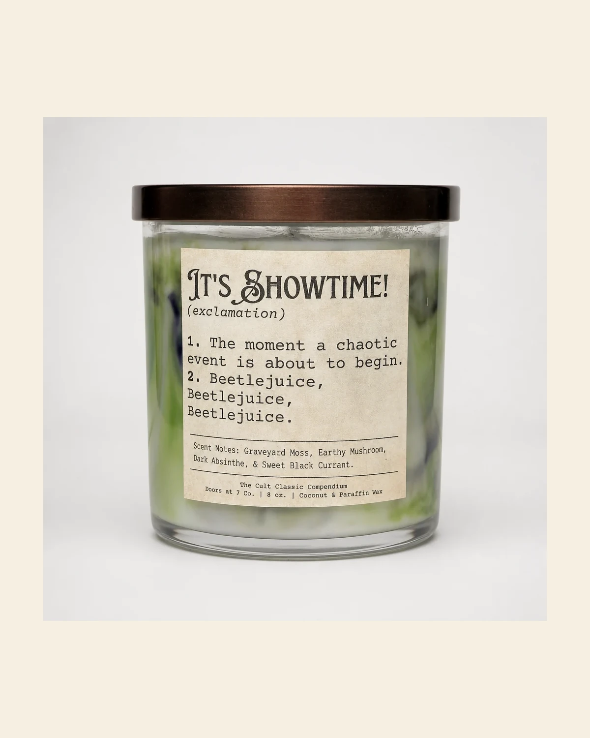It's Showtime! hand-marbled candle