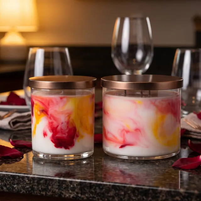 Canoodle hand-marbled candle