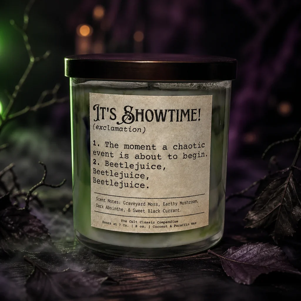It's Showtime! hand-marbled candle